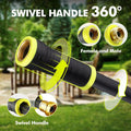 Garden Hose 10FT - PHLEX PRO Heavy-Duty Premium 5/8'' Rubber 3-Layer Water Hose - Flexible Hybrid Lightweight Water Hose, Full Brass Male to