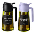 CXINYI - 16Oz/470Ml Olive Oil Dispenser for Kitchen with Stickers - 2 in 1 Olive Oil Sprayer for Cooking, Air Fryer, and Salad, Black&Purple