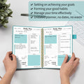 Daily Planner Undated, to Do List Notebook with Hourly Schedule Calendars Meal, Spiral Appointment Organizers Notebook for Man/Women, Pocket,Pen