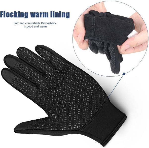 Winter Gloves Touch Screen Warm Gloves Cold Weather Windproof Cycling Driving Riding Bike Telefingers Thermal Gloves Non-Slip Silicone Gel