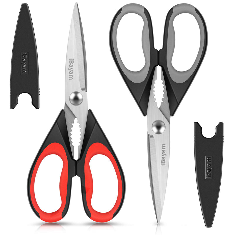 Ibayam Kitchen Scissors All Purpose Heavy Duty, Kitchen Utensils Set, Stainless Steel Cooking Utensils Gadgets, Meat Poultry Food Shears