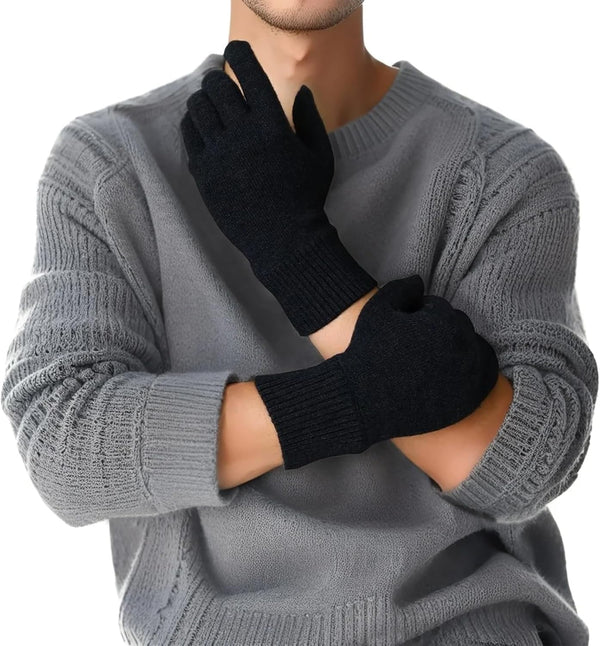 WANDER Gloves for Men Womens Lightweight Merino Wool Touchscreen Thermal Knit Running Winter Glove Liners