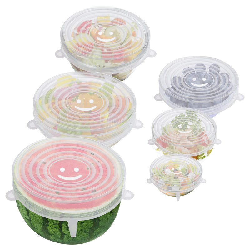 6PCS Ostwony Silicone Stretch Lids, Four Specifications of Reusable Silicone Bowl Cover, Suitable for Various Food Containers, High and Low