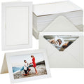 BEST PAPER GREETINGS 48 Pack Photo Frame Cards 4X6 with Envelopes - Picture Insert Note Cards for Wedding, Graduation, Anniversary (Textured Ivory