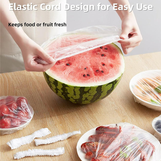 Plastic Bowl Covers Elastic Reusable for Sourdough Bread Proofing,200 Pcs Stretchable Food Wrap,Outdoor Picnic and Kitch