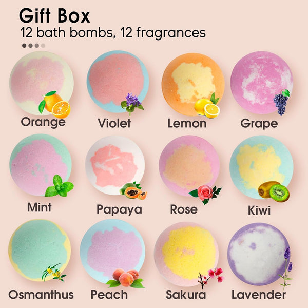 iHave Bath Bombs for Kids and Women, 12 Natural Handmade Bath Bomb Gift Set, Bubble Bath Bombs - Perfect Self Care Relaxing Spa Gifts for Women 1