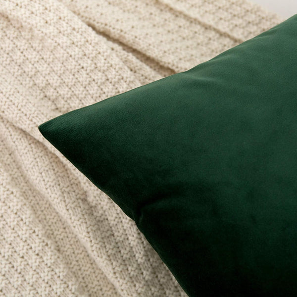 Rainroad Velvet Decorative Throw Pillow Covers Cushion Cover Pillow Case for Sofa Couch Bed Chair,Soft Square Dark Green Throw Pillows 18X18