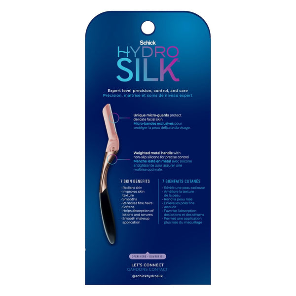 Schick Hydro Silk Dermaplaning Wand, Dermaplaning Tool for Face | Dermaplane Razor for Women Face, Eyebrow Razor, Peach Fuzz Remover, Includes 1