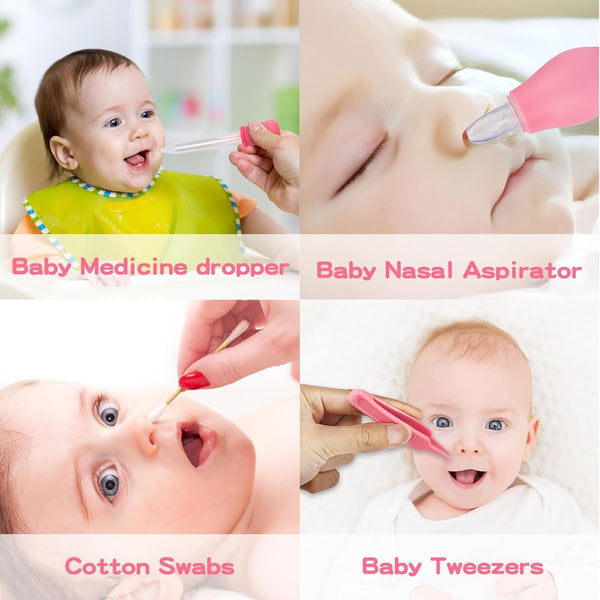 Baby Healthcare and Grooming Kit for Boys Girls Safety Newborn Nursery Essentials Health Care Set Gift for First-Time Parents Nasal Aspirator