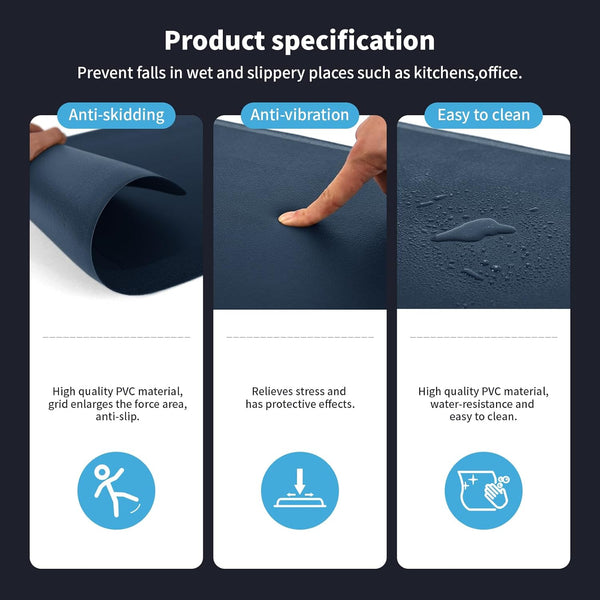 Art3D anti Fatigue Mat - 1/2 Inch Cushioned Kitchen Mats - Comfort & Non Slip Cushion for Standing Desk, Office or Garage Floor (17.3"X28",