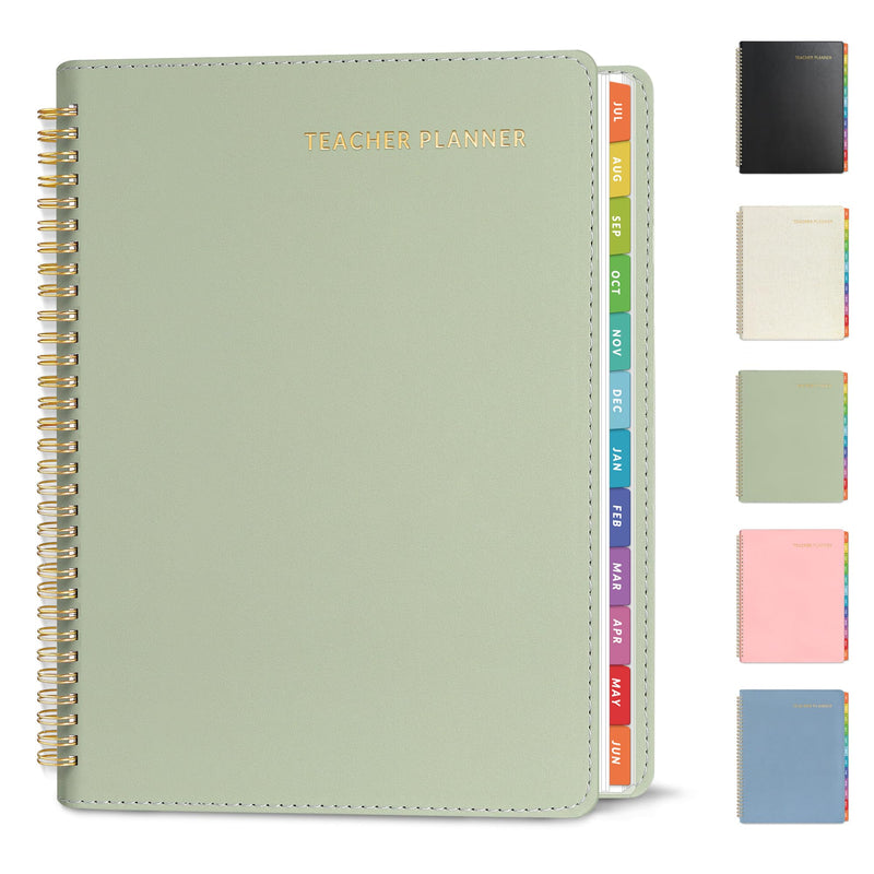 SUNEE Teacher Planner 2025-2026 Academic Year with 7 Periods, Jul 2025 - Jun 2026 Lesson Planner Book 8.5"X11" School Agenda with Subjects,