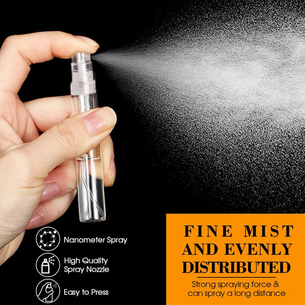 60PCS 5Ml Mini Spray Bottle, Portable Clear Plastic Spray Bottle, Empty Fine Mist Refillable Perfume Atomizer, Small Sample Containers for