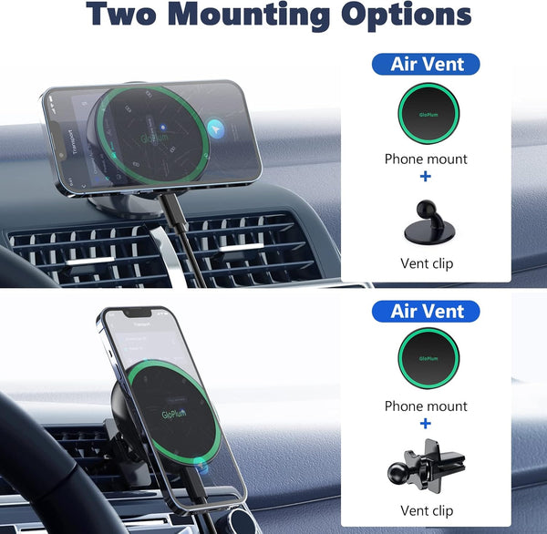 Magnetic Wireless Car Charger Mount Compatible with Magsafe Iphone 15/ Iphone 14/Iphone 13, Fast Charging Air Vent Magnet Accessories Car Phone Holder