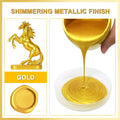 Matio Acrylic Paint Metallic Gold, 120ML Pearlescent Effect Gold Paint, Non Toxic Non Fading Gold Leaf Paint for Art Painting, Handcrafts, Canvas,