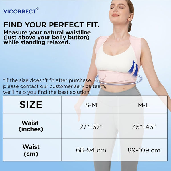Vicorrect Posture Corrector for Women - Upper Back Brace Adjustable & Breathable for Posture Correction: Neck Shoulder & Upper Back Pain Relief