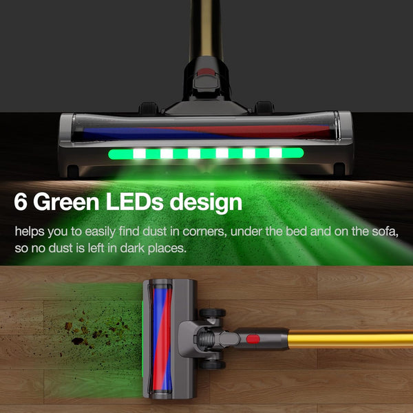Head Replacement for Dyson V7 V8 V10 V11 V15, SV22 SV15 SV28 SV14 SV27 SV12 SV25 SV10 SV11, Vacuum Replacement Parts with 4 LED, 26Cm V-Shaped