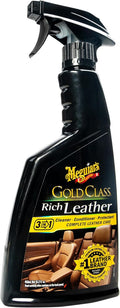 Meguiar's Gold Class Rich Leather Cleaner and Conditioner 3-in-1 Spray, Non-Greasy Car Leather Cleaner and Conditioner Treatment with Advanced UV