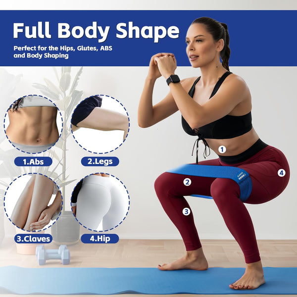 Resistance Bands for Working Out - 5 Exercise Bands Set with Workout Guide - Fabric Elastic Bands for Physical Therapy - Fitness Bands Ideal for