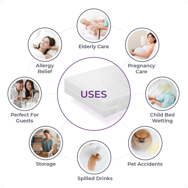 Plastic Mattress Protector Zippered Olympic Queen, Waterproof Vinyl Mattress Cover, Heavy Duty Noiseless Mattress Encasement by Blissford