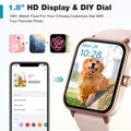 Fitpolo Smart Watch for Women,1.8â Touchscreen, Bluetooth Call, Alexa Built-In,24/7 Heart Rate Spo2 Monitor,Step Counting,Sleep Tracking, IP68