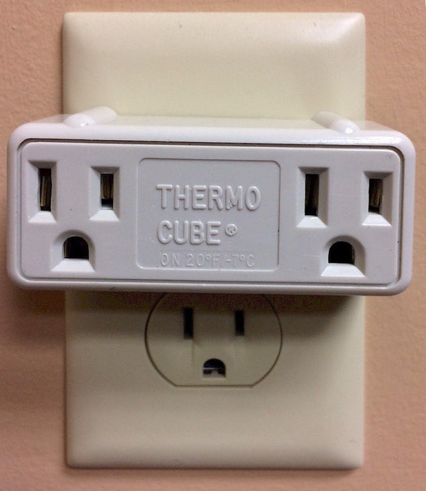 Farm Innovators TC-2 Thermo Cube Cold Weather Auto on Thermostatic Double Outlet, White