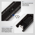 LONTAN 12 Inch Full Extension Ball Bearing Drawer Slides 2 Pairs Side Mount Cabinet Rails Tool Box Trash Can Glides Black Heavy Duty Kitchen