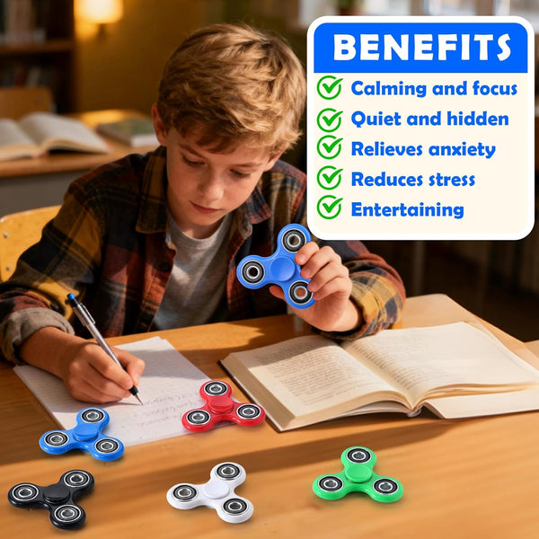 SCIONE Fidget Spinners Toys 5 Pack, Sensory Hand Fidget Pack Bulk, Anxiety Toys Stress Relief Reducer, Party Favors for Kids Adults Goodie Bag