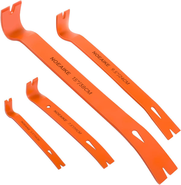 4-Pack Flat Pry Bar Set 5.5"/7.5"/9.5"/15" Crowbar with Nail Puller,Utility Heavy Duty Claw Bar,Mini Pry Bar High-Carbon Steel Crow Bar Tool for