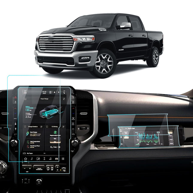 4PCS Car Screen Protector for 2025+ Dodge RAM 1500 Laramie/Rebel/Limited/Limited Longhorn/Tungsten Uconnect Accessories 