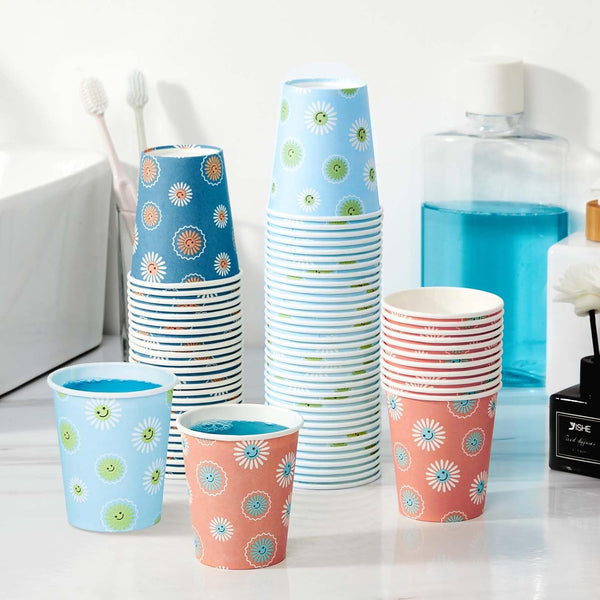 SIUQ 300 Pack 5 oz Paper Cups, Disposable Bathroom Cups, Small Mouthwash Cups, Hot/Cold Beverage Drinking Mini Cup for Party, Picnic, BBQ, Travel