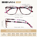 SIGVAN Ladies Reading Glasses Blue Light Blocking Spring Hinge Fashion Pattern Print Eyeglasses for Women