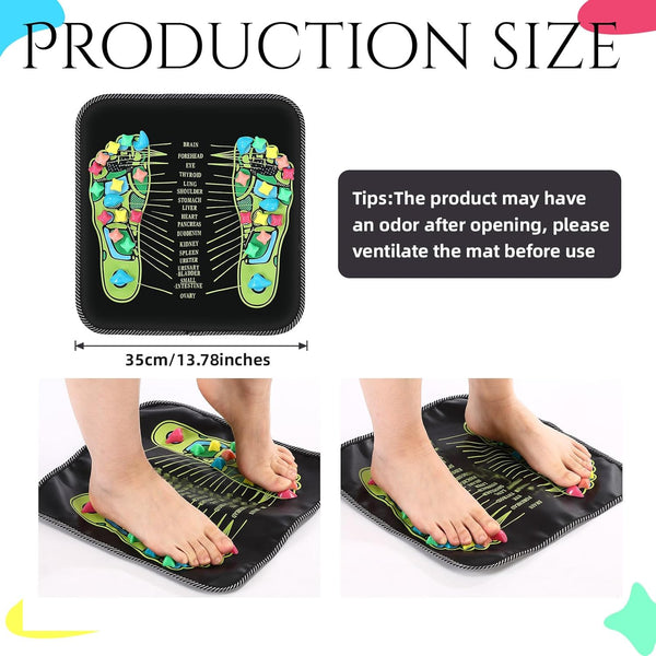 Trelaco Foot Massage Mat Reflexology Walk Stone Road Foot Massage Acupoint Mat for Acupressure Relaxes for Long Sitting Elderly Students and