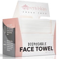 50 Disposable Face Towels Plant-Based Makeup Remover Wipes for Sensitive Skin - XL Ultra Soft Single-Use Dry Facial Towellettes for Daily Skincare