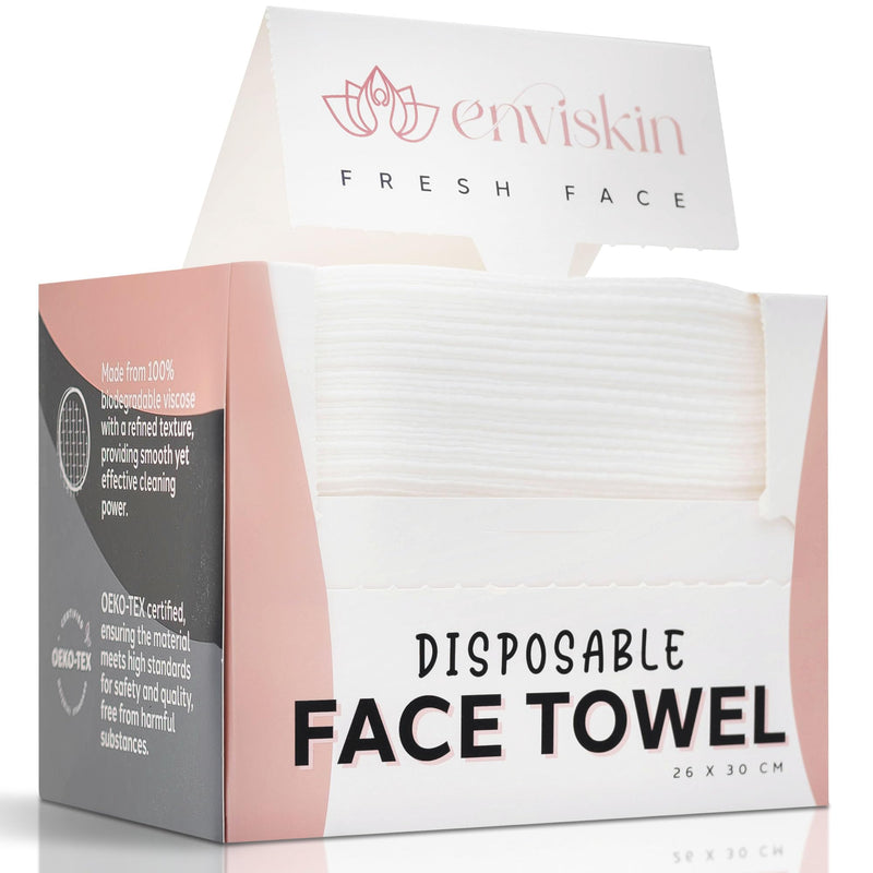 50 Disposable Face Towels Plant-Based Makeup Remover Wipes for Sensitive Skin - XL Ultra Soft Single-Use Dry Facial Towellettes for Daily Skincare