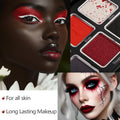 Afflano Red Black Eyeshadow Goth Makeup Palette, Vampire Blood Red Halloween Makeup Palette, Burgundy Dark Smokey Eye Shadow Palette Pigmented,