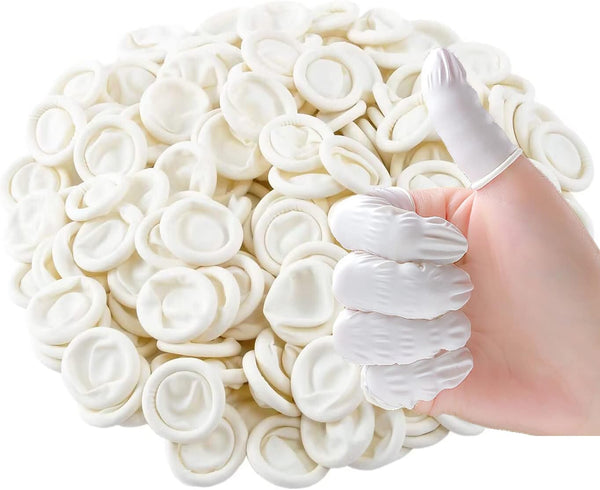 Approx. 420 Pcs Latex Finger Cots, Disposable Medium Finger Gloves, Fingertip Protectors, Thumb Covers, Sleeves Covers Protection for