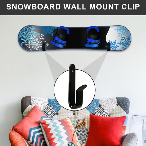 Snowboard Wall Mount Clips, Horizontal Skateboard Wall Mount?Snowboard Display Stand for Room, Garage