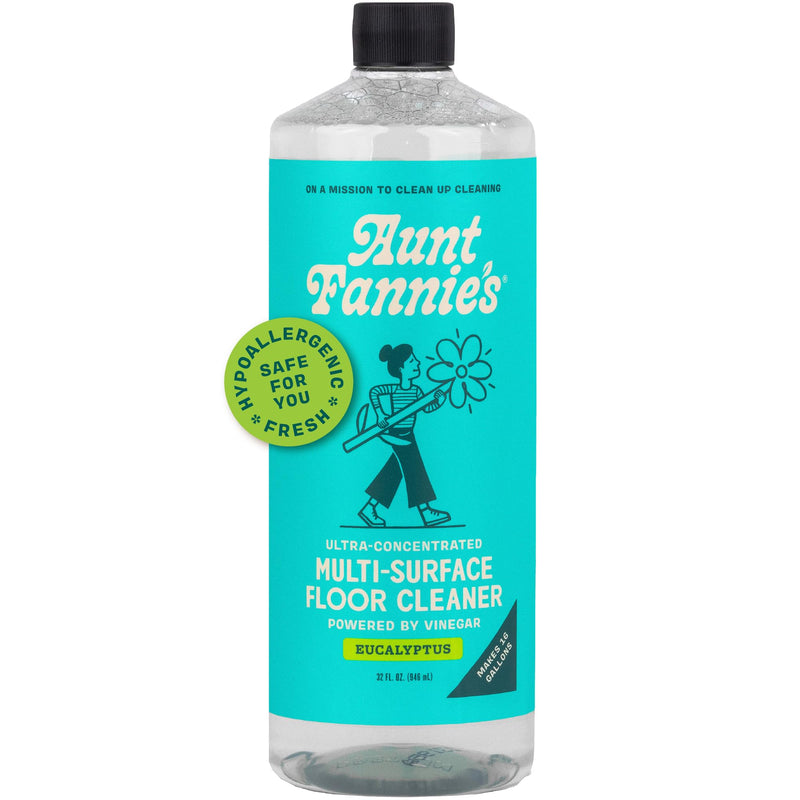 Aunt Fannie'S Ultra Concentrated Floor Cleaner Vinegar Wash, Multi-Surface Floor Cleaner for Mopping, Makes 16 Gallons, Eucalyptus Scent, 32 Oz.
