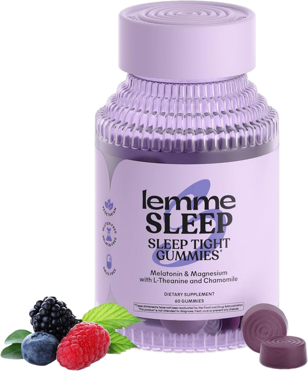 Lemme Sleep Gummies with 5Mg Melatonin, Elderberry, Magnesium, L-Theanine, Chamomile and Lavender, Drug-Free Nighttime Sleep Aid, Gluten Free,