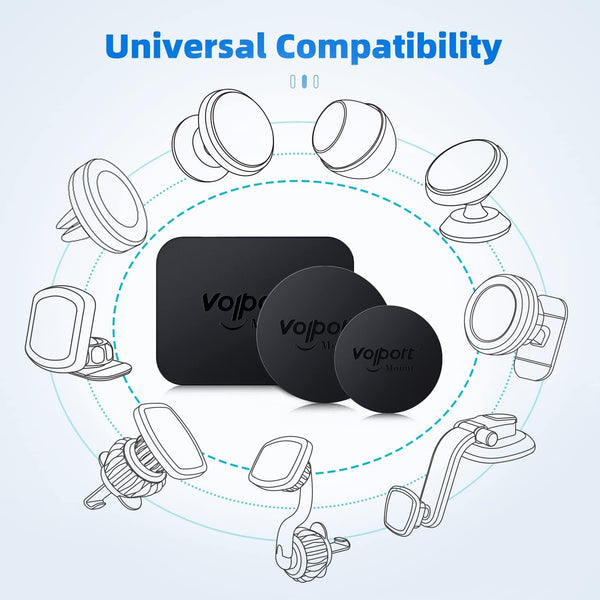 Volport Metal Plate for Phone Magnet, 10 Pack Magicplate with 3M Adhesive Replacement for Magnetic Phone Car Mount Holder & Cradle & Stand
