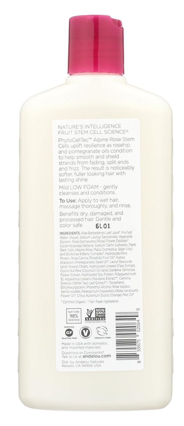 Andalou Naturals Shampoo Fluid Ounce, Complex Color Care 1000 Roses, 11.5 Fl Oz