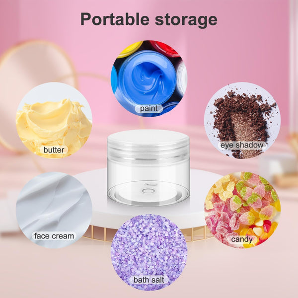 Becatocy 4Oz Plastic Container with Lids, BPA Free and Refillable Cosmetic Containers, Reusable Small Plastic Jars for Lotion, Powders, Beauty