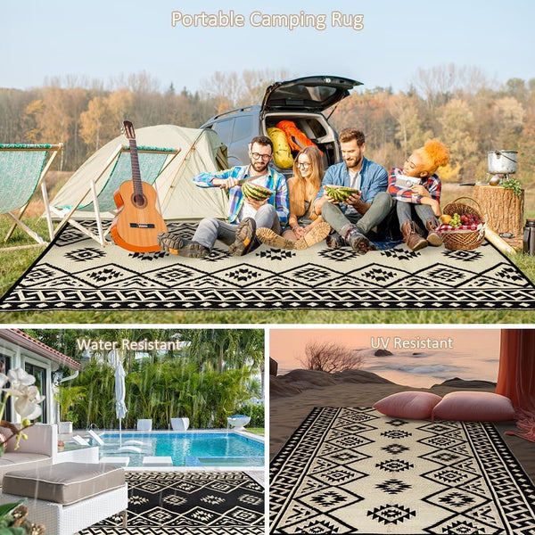 LILIOFFIC Outdoor Rugs - Reversible Mats, 5'X8' Plastic Straw Rug for Patio Waterproof, Indoor Outdoor Area Rug Carpet for Outside, RV,