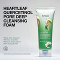ANUA Heartleaf Quercetinol Pore Deep Cleansing Foam, Facial Cleanser, for Double Cleansing, BHA, Hyaluronic Acid, Glycerin, Face Wash, Blackhead