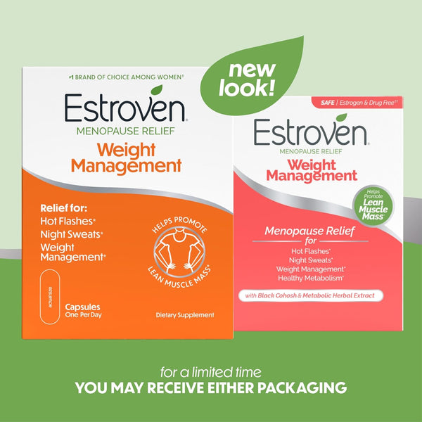 Estroven Weight Management for Menopause Relief - 30 Ct. - Clinically Proven Ingredients Help Manage Weight, Provide Night Sweats & Hot Flash