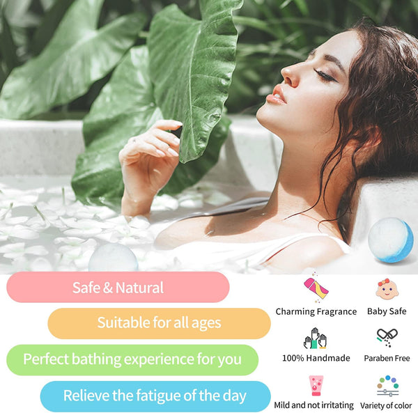 Bath Bombs, 12PCS Bath Bomb Set for Women Gift, Natural Organic Bath Fizzy Bomb with Pure Essential Oil, Relaxing Mini Bathbombs with Reusable