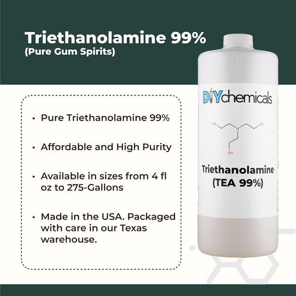 Diychemicals | Triethanolamine 99% | 1 Quart (32 Fl Oz)
