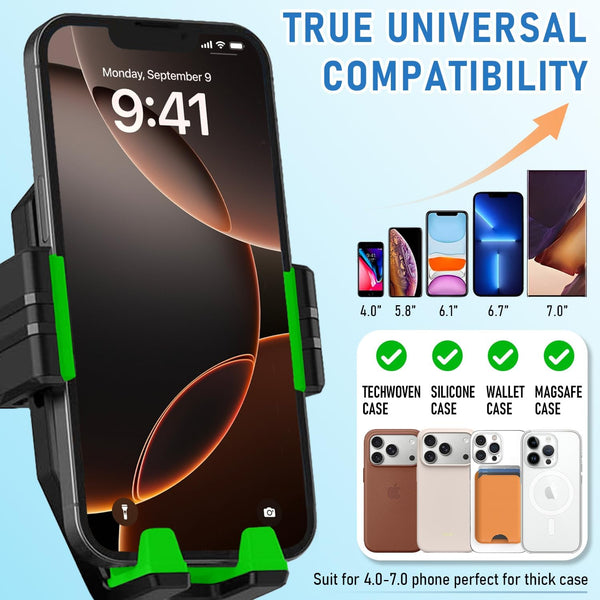 Heavy Duty Phone Holder - Long Arm, Anti-Shake Suction Cup, Compatible with All Phones & Vehicles