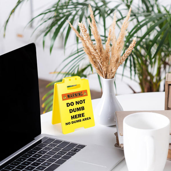 MBL Funny Team Office Gifts - Funny Fun Gag Desk Warning Caution Sign Cubicle Decor for Coworker Teammate Employee Boss Birthday Christmas White