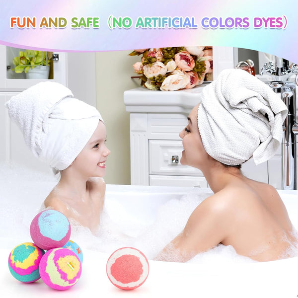 Bath Bombs for Women Gift Set - Bath Sets for Women Gift - 5 Large Bath Bomb Set with 4 Shower Steamers & 3 Candles -